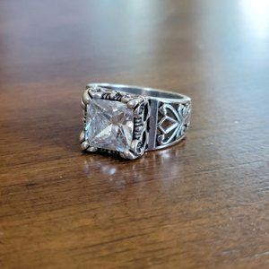Silpada Sterling Silver cubic zirconia cocktail ring - size 9